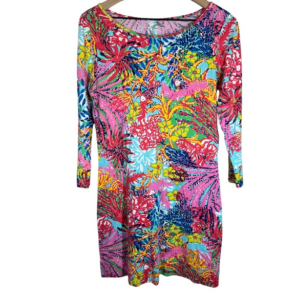 Lilly Pulitzer Dresses & Skirts - Lilly Pulitzer MEDIUM Pima Cotton Marlowe Dress Fishing for Compliments Bateau
